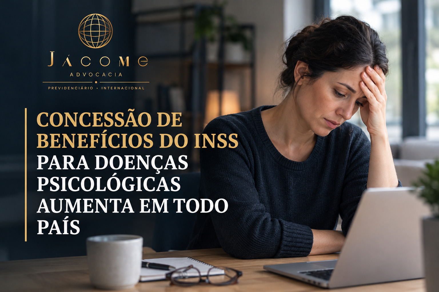 Doenças psicológicas, como depressão, ansiedade, síndrome do pânico, transtorno bipolar e burnout, podem dar direito a benefícios do INSS quando comprometem a capacidade de trabalho. Dependendo da gravidade e da duração da incapacidade, o segurado pode receber auxílio por incapacidade temporária ou aposentadoria por incapacidade permanente. Em determinadas situações, também é possível solicitar o BPC/LOAS, mesmo sem contribuições previdenciárias. A concessão depende do cumprimento dos requisitos legais e da comprovação das limitações por meio de documentação médica. Saiba como funciona a perícia do INSS, quais documentos apresentar e o que fazer em caso de benefício negado. O Jácome Advocacia explica os direitos de quem enfrenta transtornos mentais e precisa de proteção previdenciária. Concessão de auxílio-doença para doenças psicológicas aumenta em todo país