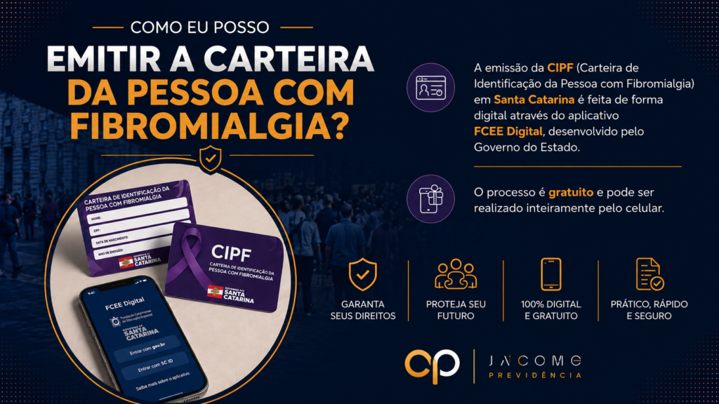 A Carteira de Identificação da Pessoa com Fibromialgia (CIPF) é um documento que facilita o acesso a direitos e ao atendimento prioritário para pessoas diagnosticadas com a doença. Embora não garanta automaticamente benefícios do INSS, ela pode servir como importante prova da condição de saúde. Com a Lei nº 15.176/2025, a fibromialgia passou a poder ser reconhecida como deficiência mediante avaliação biopsicossocial. Esse reconhecimento pode abrir caminho para benefícios previdenciários e assistenciais, desde que preenchidos os requisitos legais. Entenda quem pode solicitar a carteira, como emitir o documento e quais impactos ela pode ter na proteção dos seus direitos. Como emitir a Carteira da Pessoa com Fibromialgia?